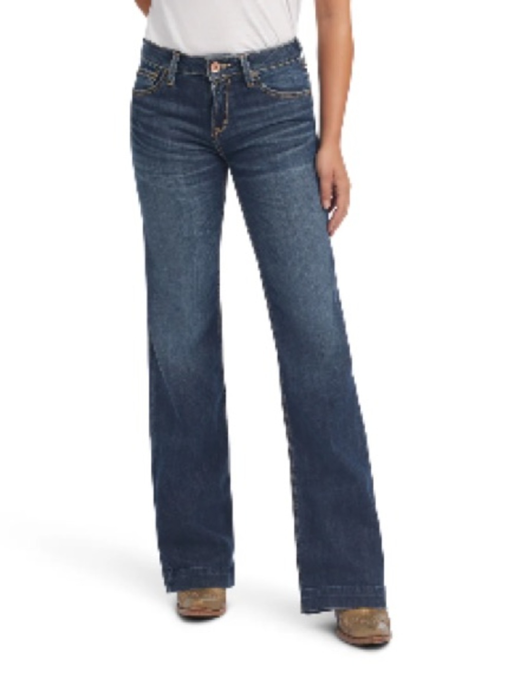 ARIAT WOMEN’S PASADENA PERFECT RISE TROUSER JEANS 32R WIDE LEG 95% COTTON